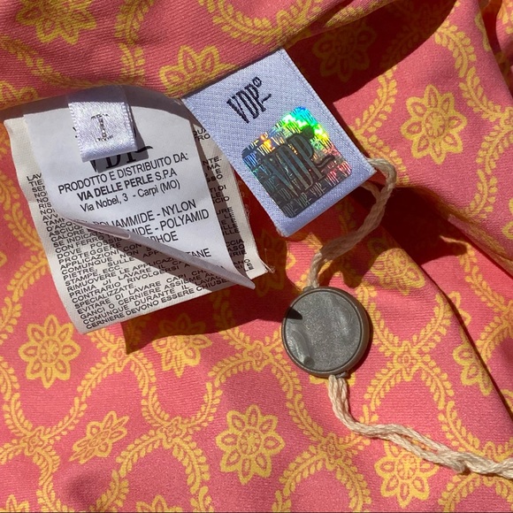 VDP beach collection Italian mini yellow pink dress xs - Picture 10 of 11